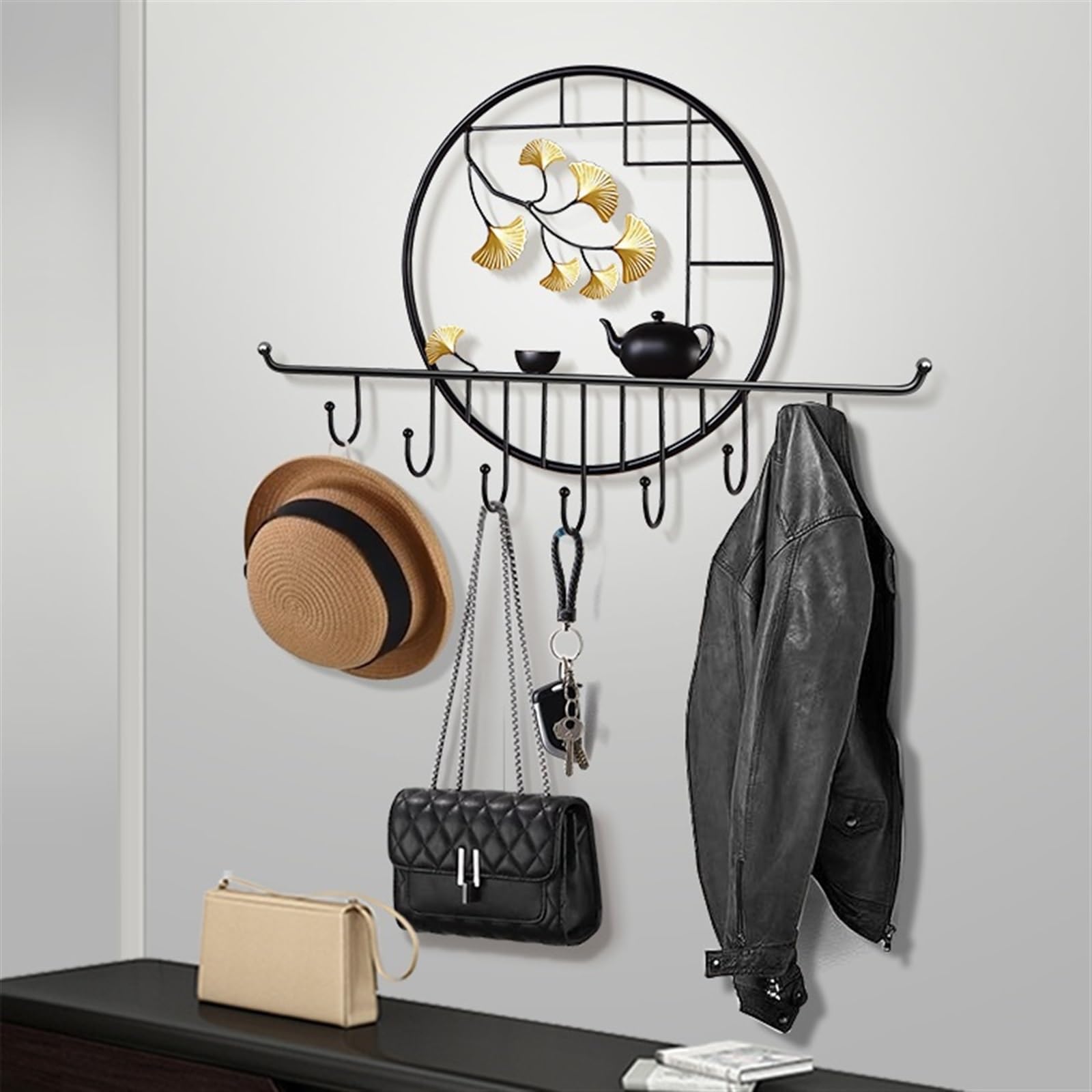 Heavy Duty Wall Mounted Coat Rack - Metal Hooks for Jackets, Hats & Towels - Perfect for Bathroom & Entryway