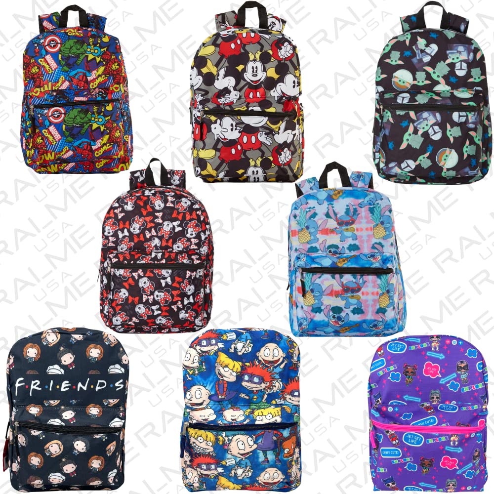 Disney Lilo & Stitch 16 Inch Backpack for Kids & Adults - Cute Cartoon Character School Bag for College, Travel & Everyday Use