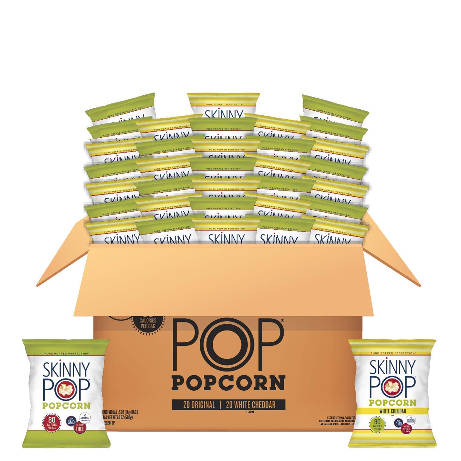 SkinnyPop Popcorn Variety Pack - Original & Dairy Free White Cheddar | Healthy, Gluten Free, Non-GMO Snacks for Movie Nights, Office Snacking & School Lunches