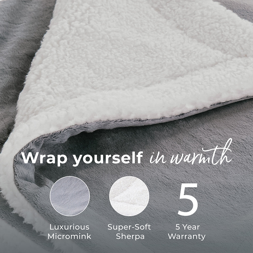 WeightedWarmth™ Heated Weighted Blanket for Adults - Ultra Soft & Cozy Sherpa Throw - 15 lbs for Stress Relief & Warmth - Perfect for Winter Nights, Anxiety Relief & Relaxation (Use for Bed, Couch, Office or Travel)