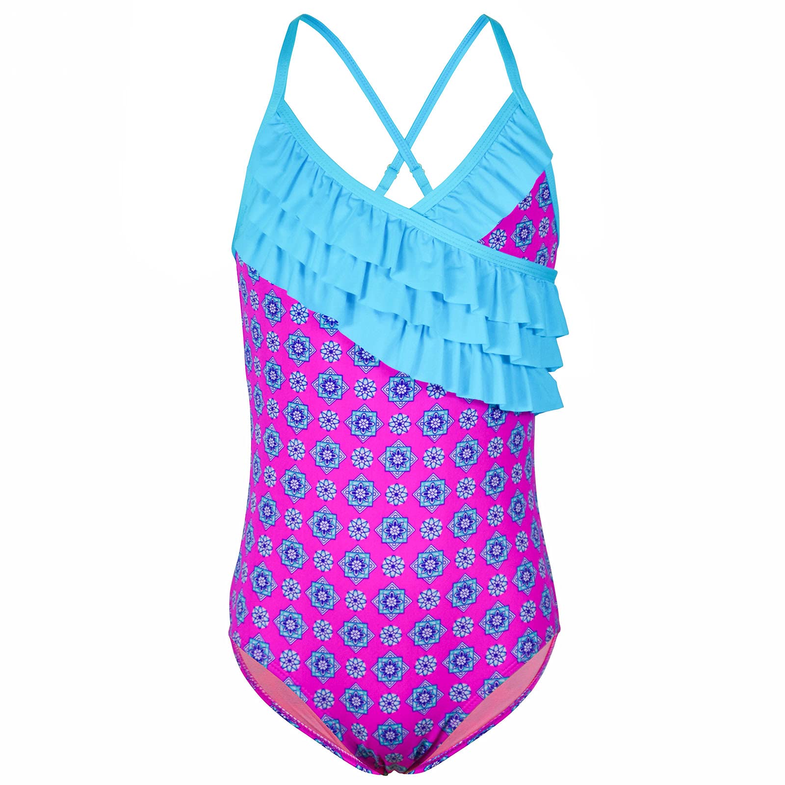 Kauego Girls One Piece Swimsuits - Hawaiian Ruffle Swimwear for Kids, Toddler & Teen Beach Bathing Suit | Perfect for Pool Party, Summer Vacation & Water Play