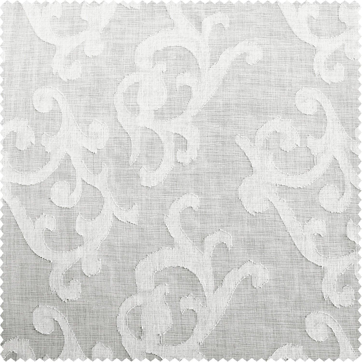 Paris Scroll Floral Pattern Faux Linen Fabric Swatch - Perfect for DIY Upholstery, Home Decor & Craft Projects