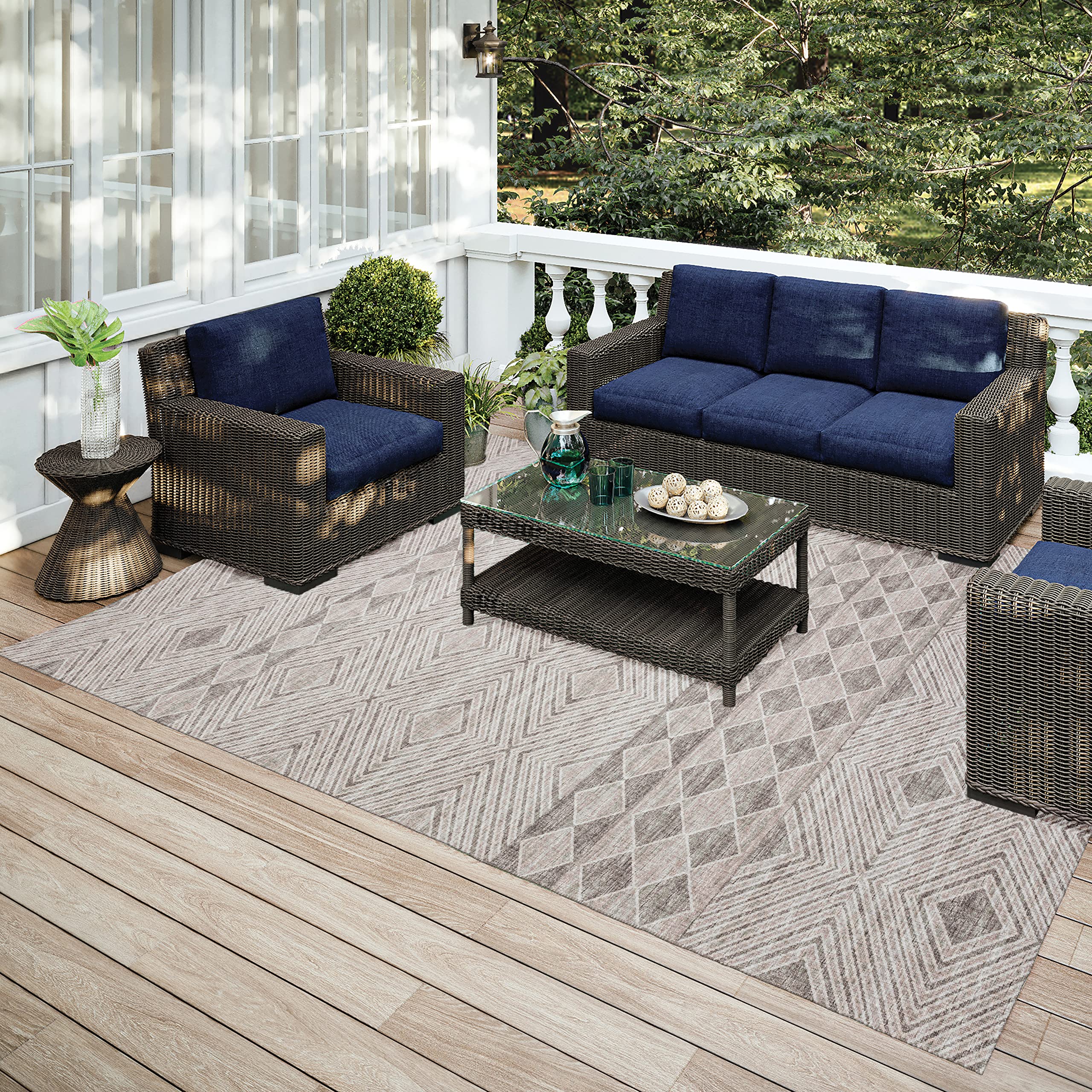 Addison Rugs Yuma AYU31 Taupe 8' x 10' Area Rug - Soft & Durable for Living Room, Bedroom, or Office Decor