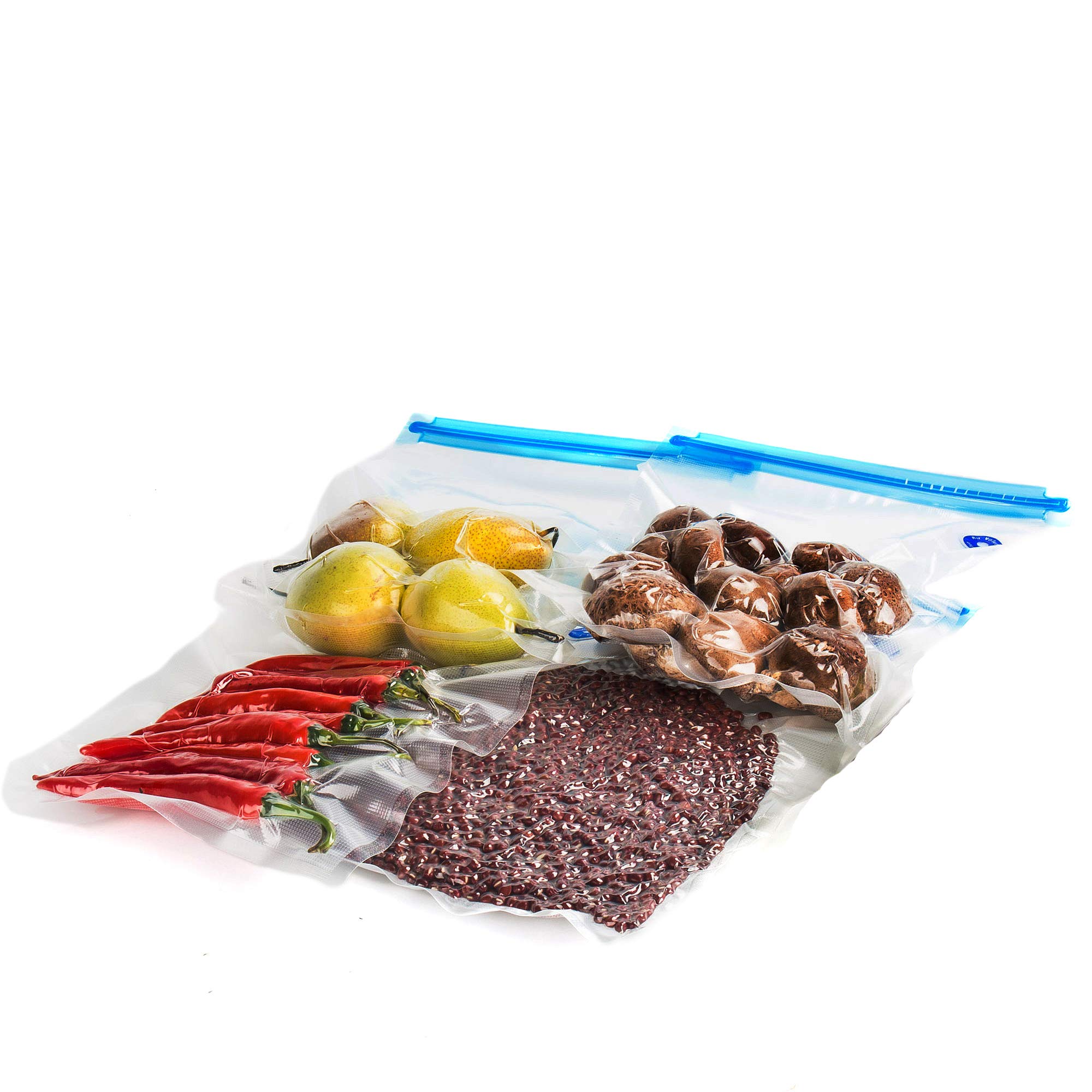 DiLan 10 Pack Reusable BPA Free Vacuum Sealer Bags for Sous Vide & Food Storage - Includes 2 Sealing Clips | Airtight Kitchen Organization & Meal Prep Solution | Perfect for Freezing, Marinating & Preserving Freshness