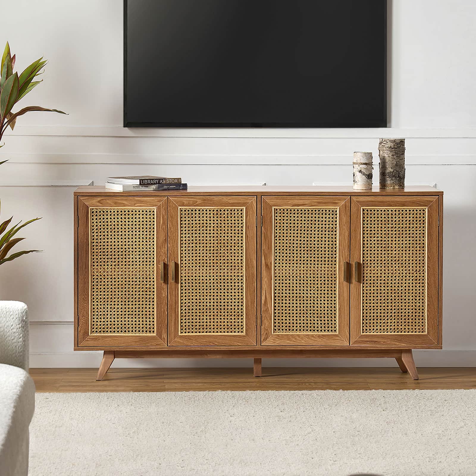 65 Inch TV Stand Console Table with Storage - Modern Entertainment Center for Living Room, Bedroom & Home Theater