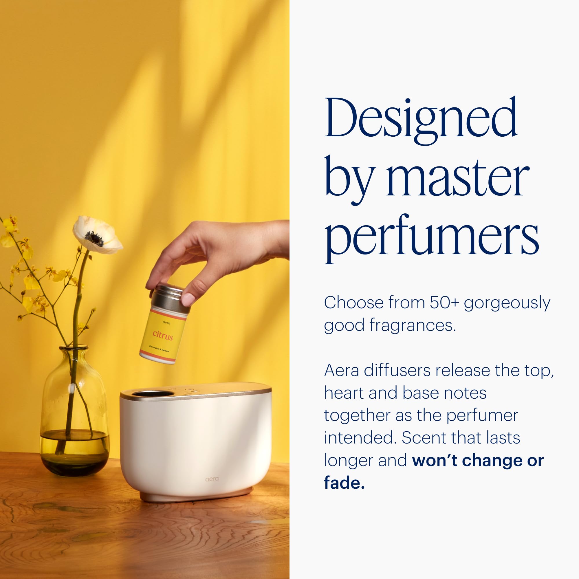 Aera Smart Home Fragrance Diffuser with App Control - Essential Oil Aromatherapy Device, Hypoallergenic & Pet-Friendly, White | Perfect for Bedroom, Office, Yoga Studio & Spa (Scent Capsules Sold Separately)