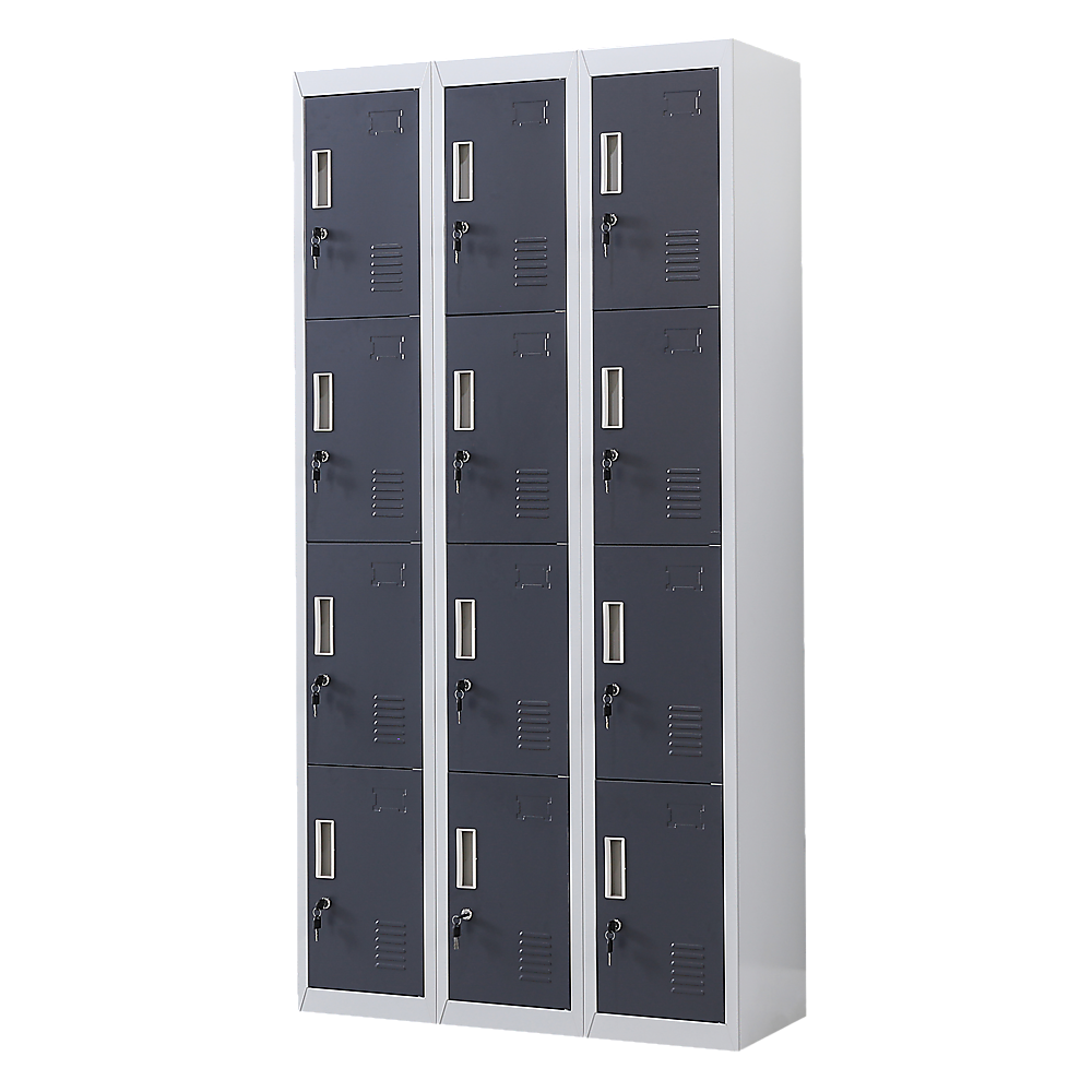 12-Door Locker with Standard Lock & Keys - Secure Storage for Office, Gym, Shed, School & Home | Ideal for Personal Belongings, Equipment & Valuables Protection