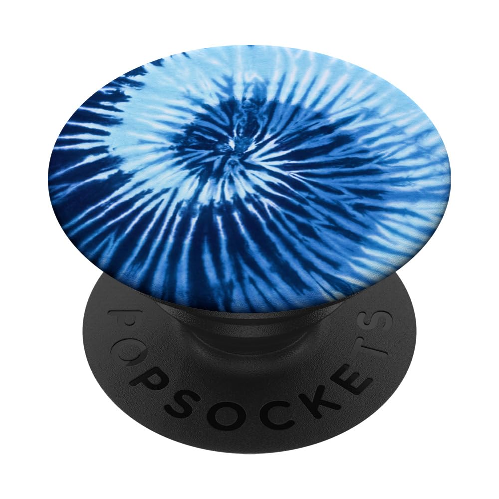 Blue Tie Dye PopSocket Expandable Phone Grip Stand - Compatible with Most Phones, Tablets, and Cases - Perfect for Hands-Free Viewing and Secure Grip