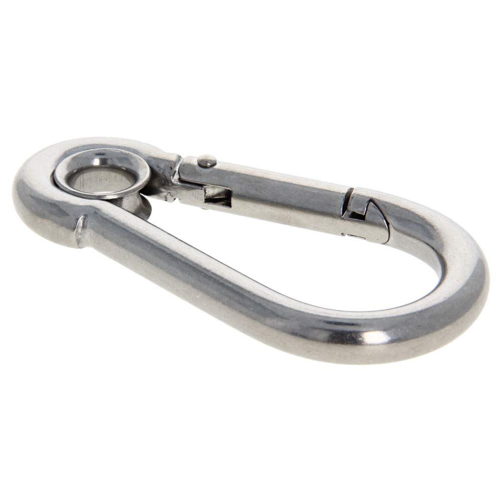 Stainless Steel Carabiner Hook 4Pcs - Durable 304 Spring Clip for Keys & Outdoor Gear