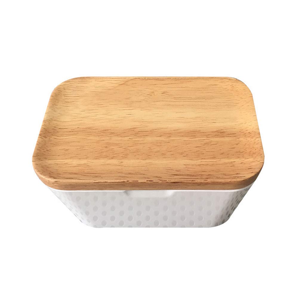 Ceramic Butter Dish with Bamboo Lid - Food Storage & Baking for Kitchen