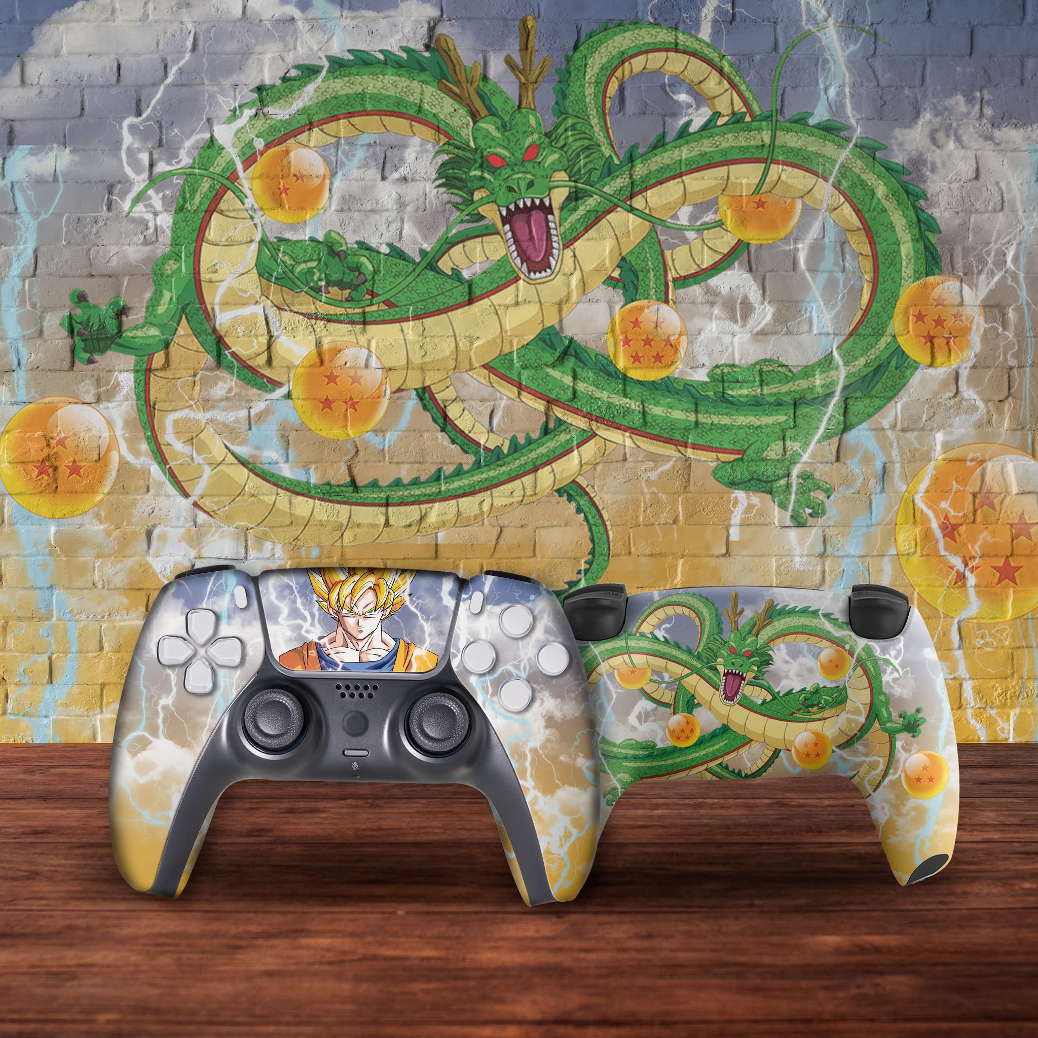 Dragon Ball Z Goku Custom Wireless PS5 Controller - Compatible with PlayStation 5 Console | Officially Licensed Hydro-Dip Printed Gamepad (Not Just a Skin) | Perfect for Fighting Games, Anime Fans & Collectors | Made in USA