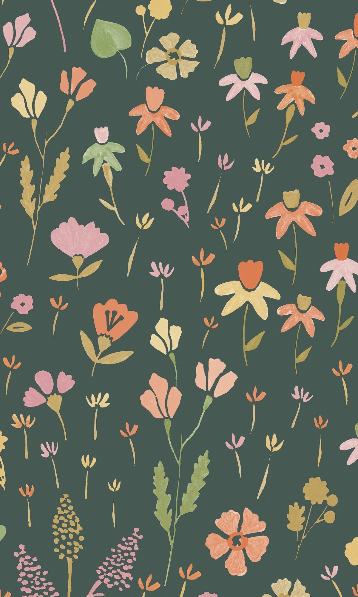 Black Minimalist Floral Prints Wallpaper R7975 - Self-Adhesive Peel and Stick Wallpaper for Bedroom, Living Room, Office Decor