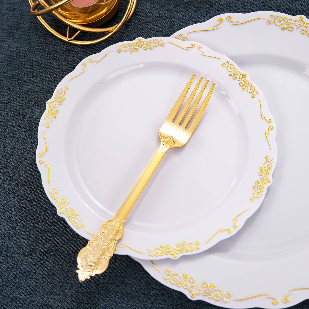 Premium 800-Piece Gold Dinnerware Set - 100pc 10.25