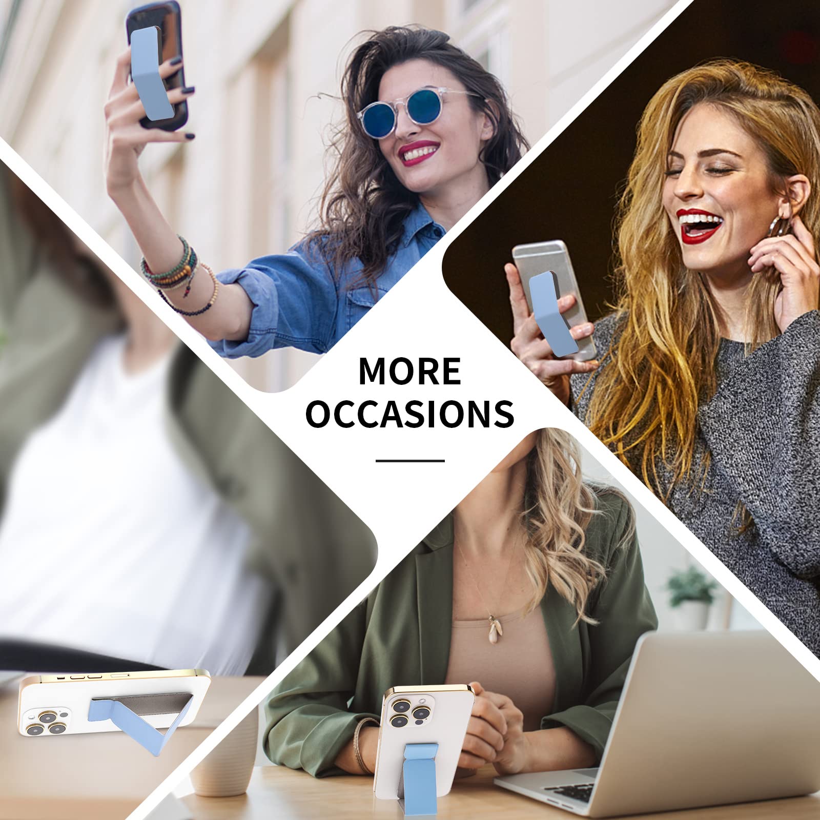 3 Pack Cobee Multi-Angle Phone Kickstand - Ultra Slim Adhesive Phone Stand for iPhone, Samsung & Most Smartphones (Pink, Green, Blue) | Perfect for Watching Videos, Video Calls & Hands-Free Viewing