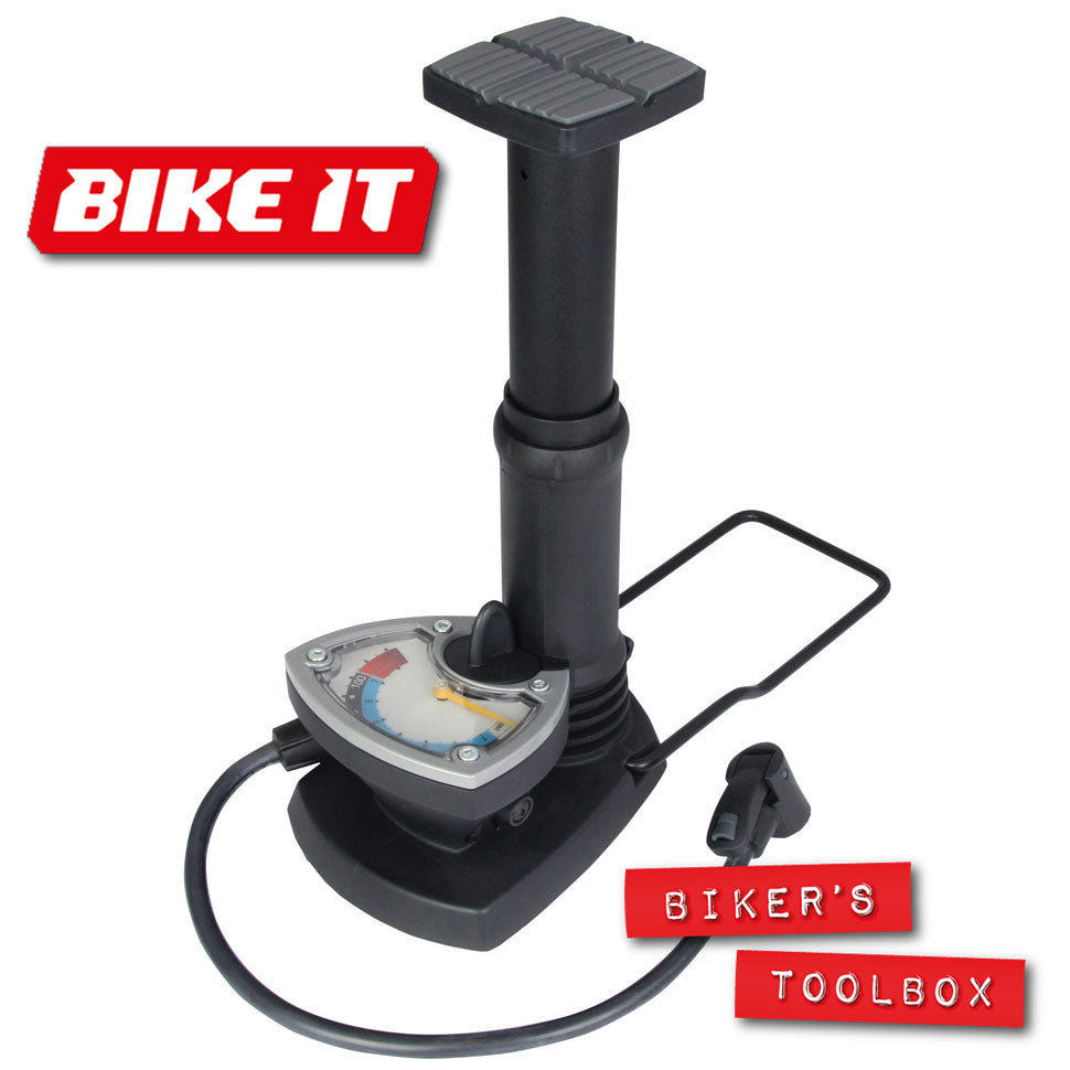 Bike It Jumbo Barrel Foot Pump - High Volume Bicycle Tire Inflator for Mountain Bikes, Road Bikes & BMX - Perfect for Home, Garage & Outdoor Cycling Adventures