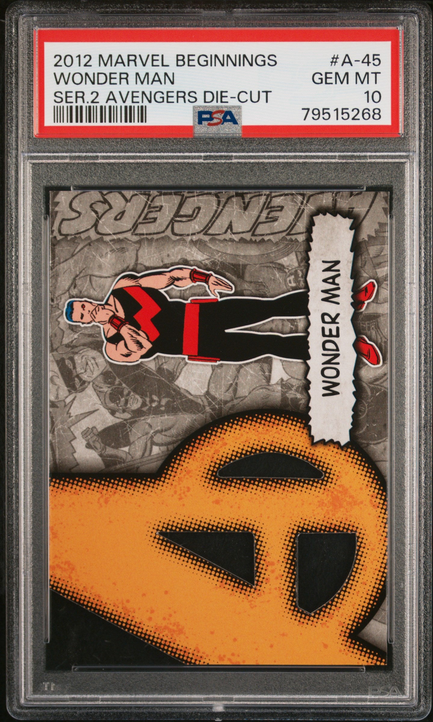 2012 Marvel Beginnings Series 2 Avengers Die-Cut Wonder Man #A45 PSA 10 Graded Card - Perfect for Collectors & Marvel Fans, Ideal for Display or Investment