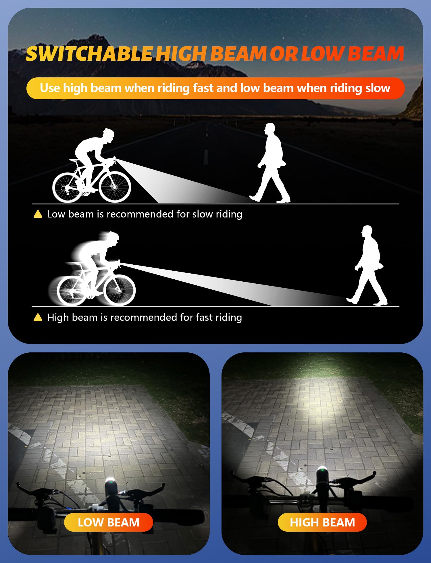 USB Rechargeable Bike Lights Set - 1000 Lumens Bicycle Headlight & Tail Light for Night Riding, 9 Modes & IPX5 Waterproof for Ebike, Road & Mountain Biking | Perfect for Commuting, Trail Adventures & Safety Cycling