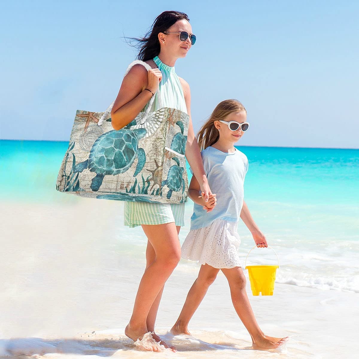 Senya Large Beach Shoulder Bag - Water Resistant Canvas Tote for Women, Gym, Travel & Daily Use | Perfect for Pool, Shopping & Work Commute