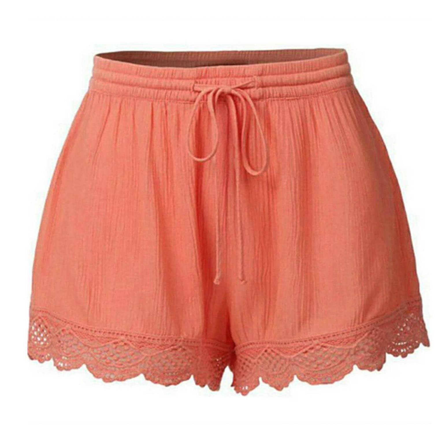 Women's Summer Casual Shorts - Elastic Waist Drawstring Baggy Lace Shorts for Plus Size | Comfortable Lounge, Beach, Yoga & Everyday Wear