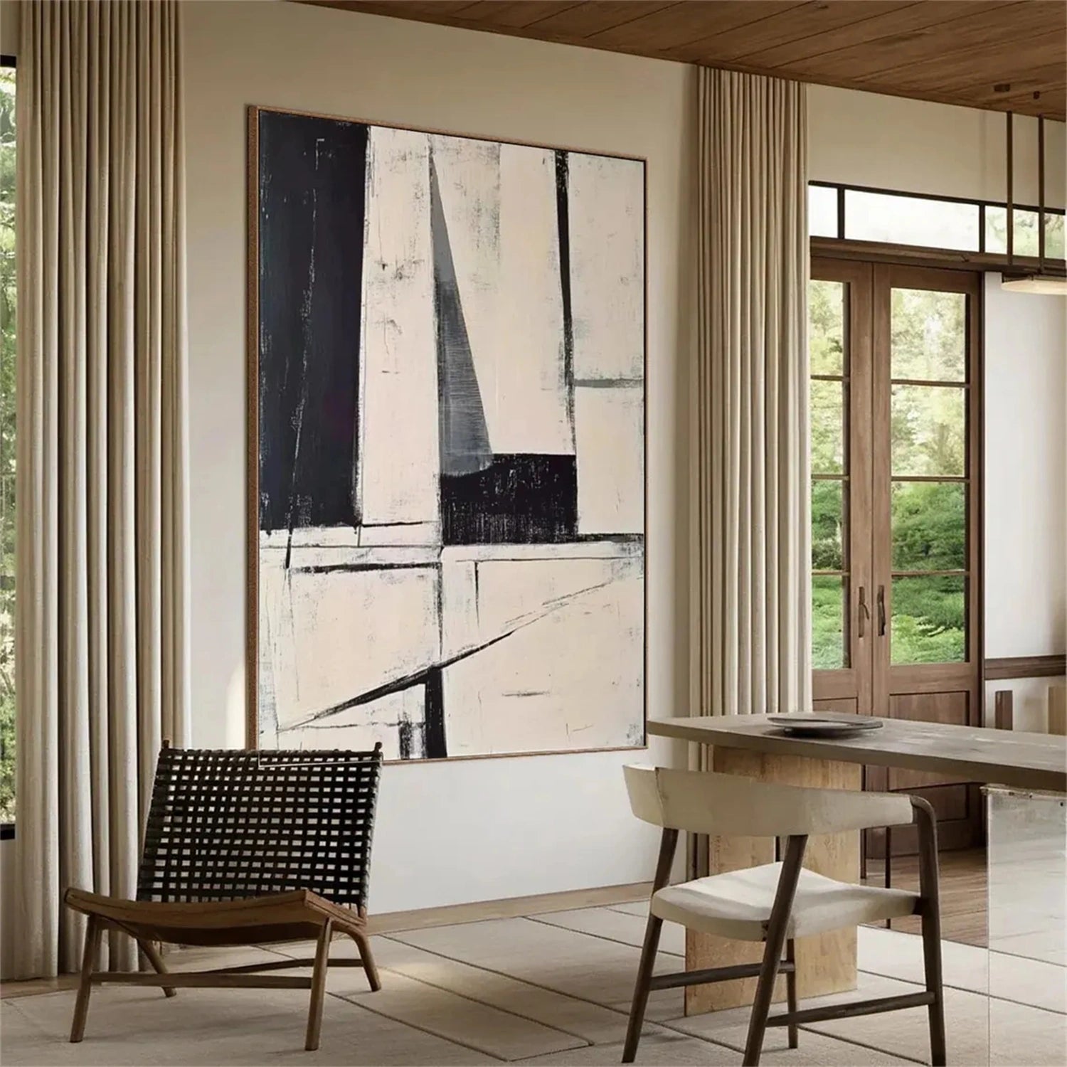 Abstract Tranquility Art Painting - Modern Canvas Wall Decor for Living Room, Bedroom & Office | #WS232 | Handmade Contemporary Artwork for Home & Office Decor
