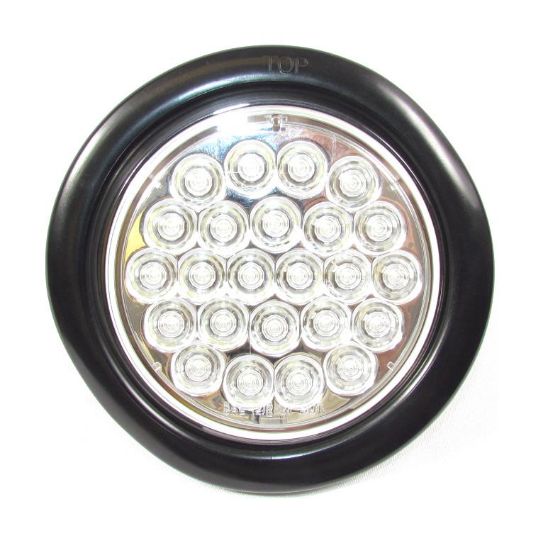 Fortpro 4 White Round Marker LED Light with 24 LEDs & Clear Lens - Waterproof, Durable for Trucks, Boats, RVs & Off-Road Vehicles