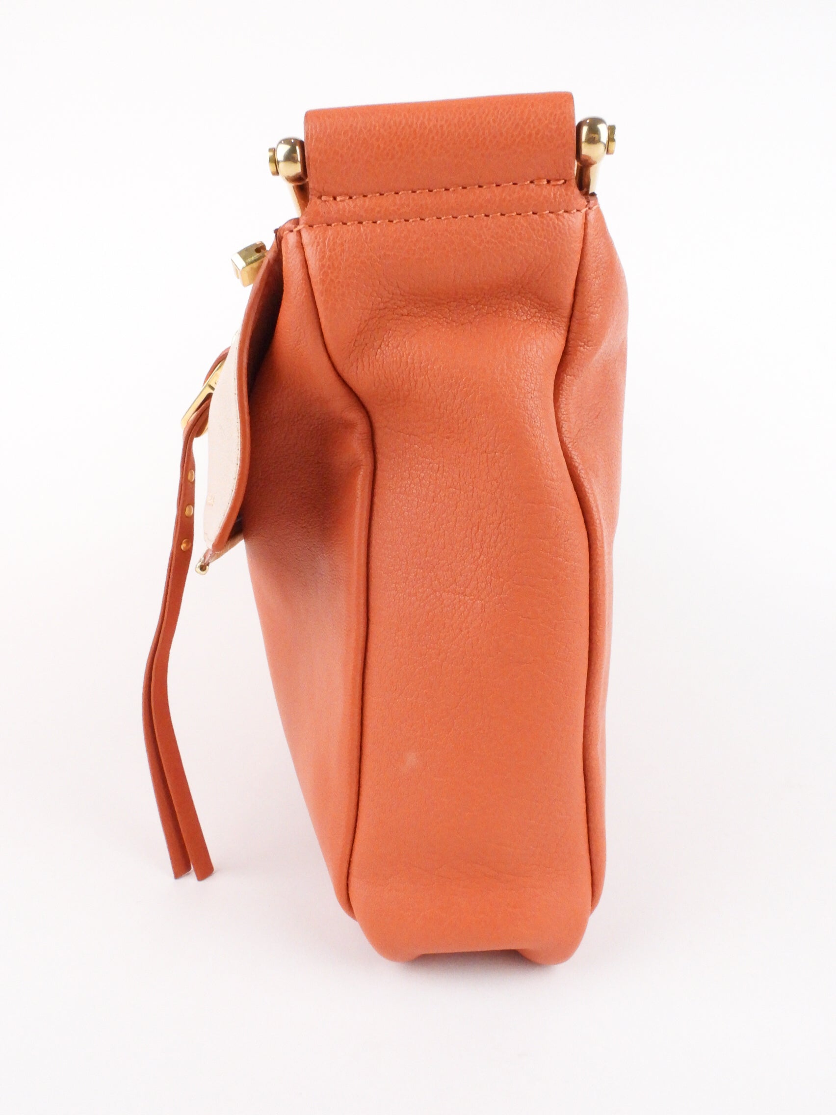 Chloe Vanessa Shoulder Bag - Genuine Orange Leather Crossbody Purse for Women | Perfect for Work, Travel & Everyday Use