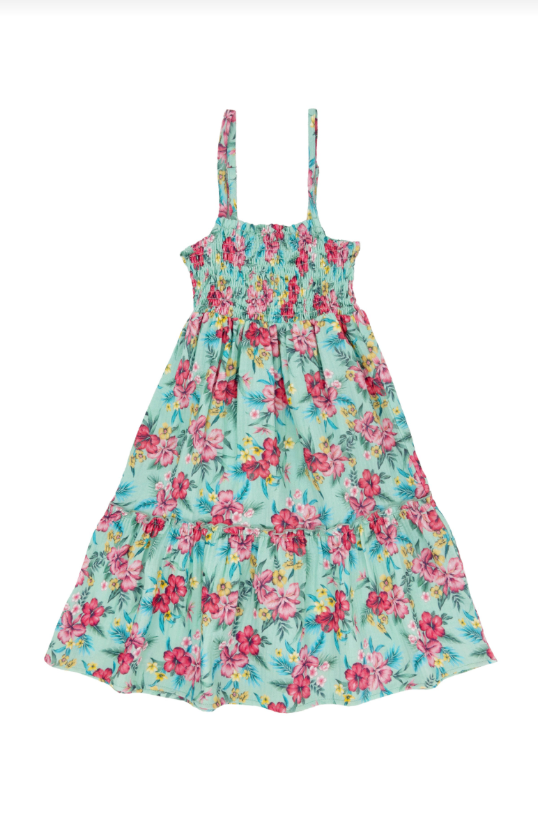 Feather 4 Arrow Marina Smocked Dress for Women - Floral Print Summer Casual Dress with Elastic Waist - Perfect for Beach, Vacation, and Outdoor Events