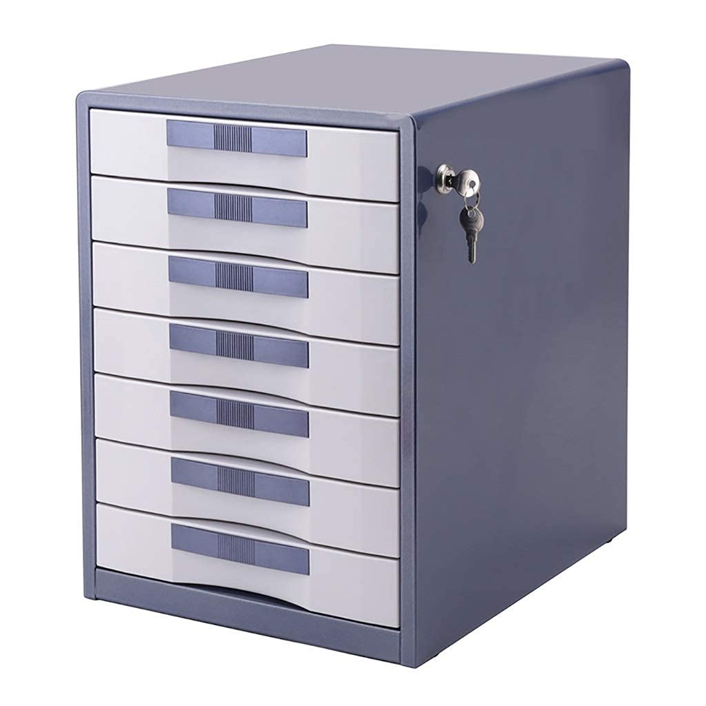 XBSXP 7-Drawer Locking File Cabinet - A4 Document Storage Organizer for Office & Home, Large Capacity Desktop Filing Cabinet with Secure Lock, Perfect for Organizing Papers, Bills, and Office Supplies