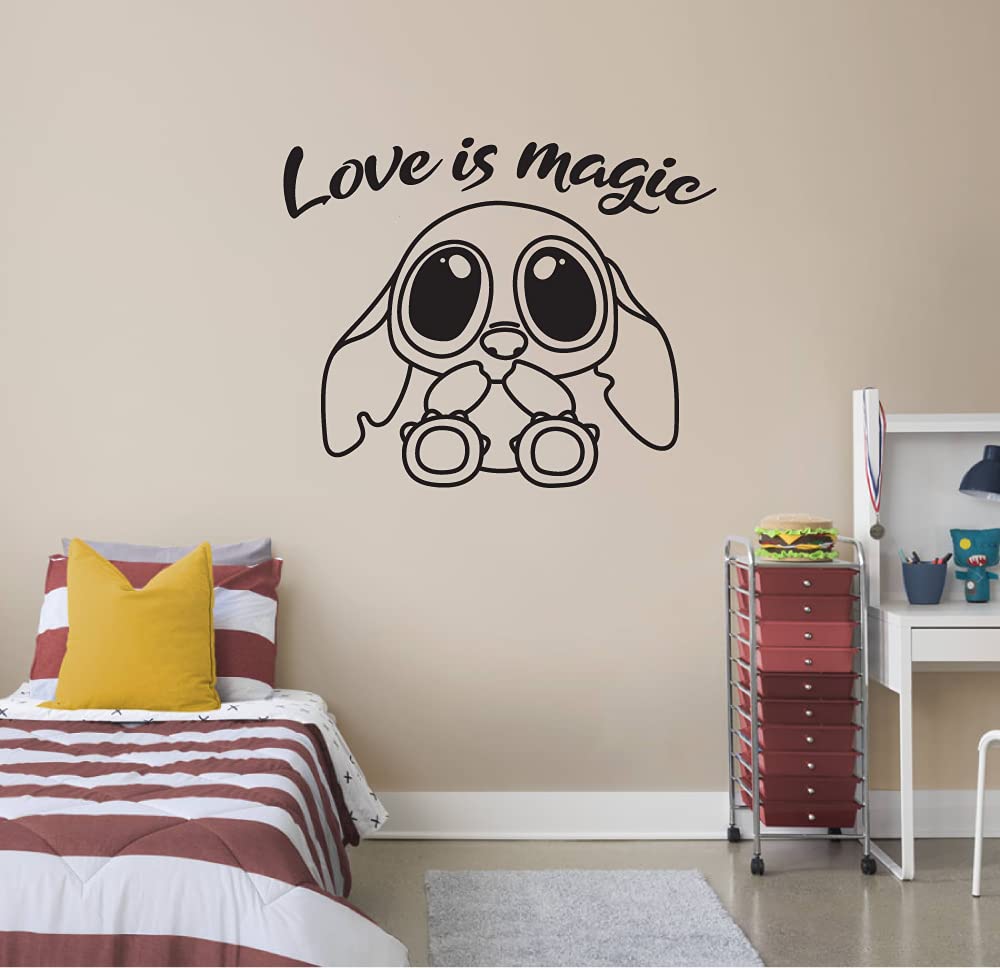 Disney Lilo & Stitch Vinyl Wall Decal - Cute Stitch Silhouette Quote Wall Art (8x10 inch) - Perfect for Nursery, Kids Room, Living Room & Bedroom Decor