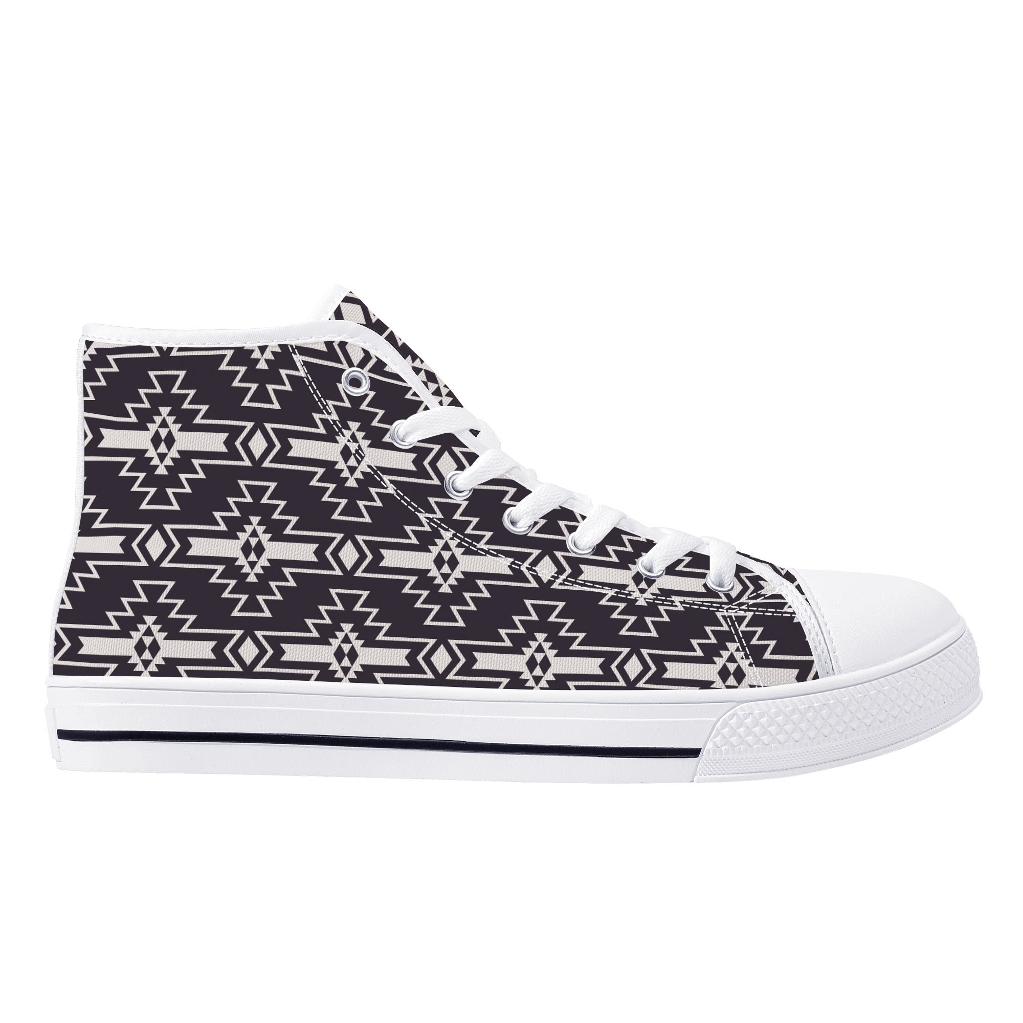 Aztec Design Men's High Top Canvas Sneakers - Stylish & Comfortable for Casual Wear, Street Fashion, and Outdoor Activities