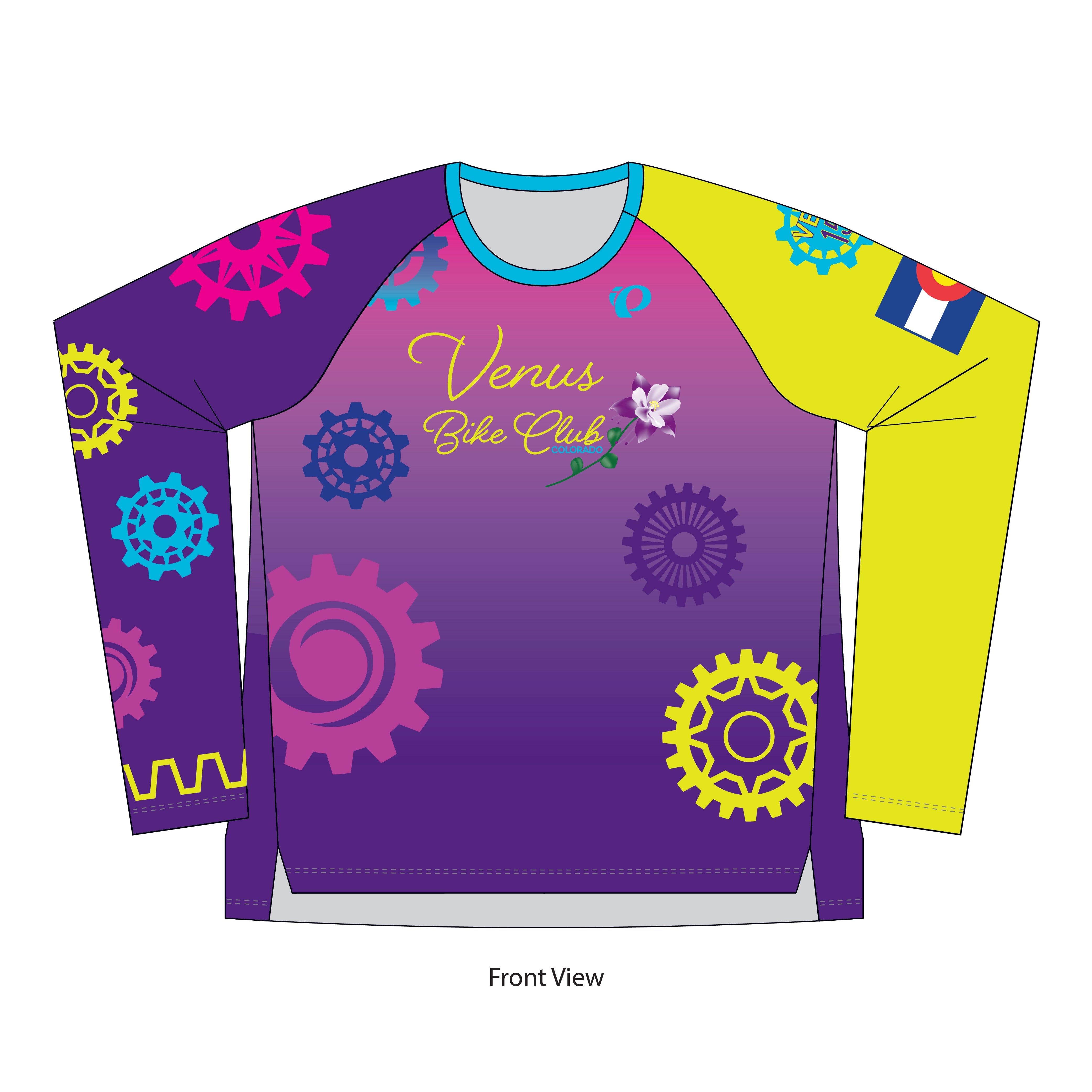 Women's Summit Long Sleeve Cycling Jersey - Venus Bike Club 25 | Breathable & Comfortable for Road Biking & Mountain Cycling
