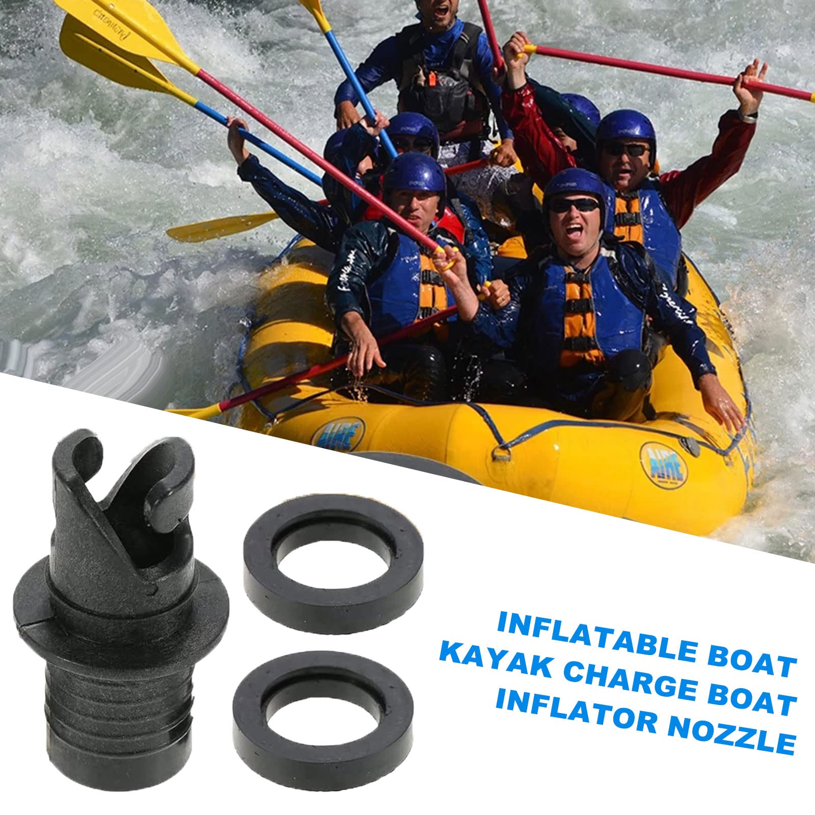 4Pcs Inflatable Kayak Pump Adapter - Universal Air Valve Hose Connector for SUP Paddle Board, Inflatable Boat & Water Sports Gear - Compatible with Halkey Roberts Valve - Perfect for Kayaking, Boating & Beach Activities