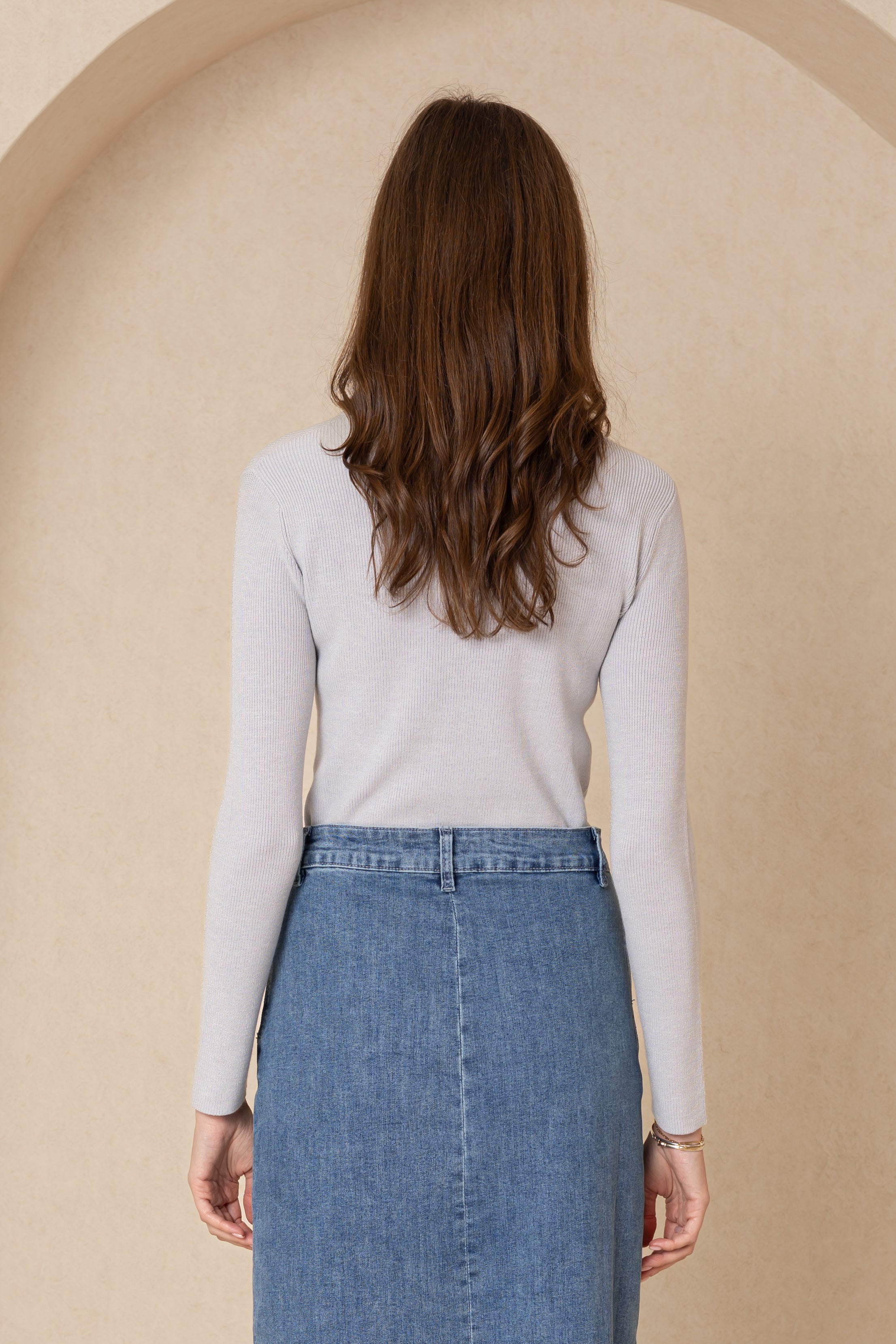 Light Blue Crewneck Sweater for Women | Soft Cotton Knit Pullover | Casual Everyday Wear & Layering Essential