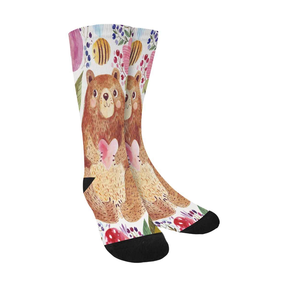 InterestPrint Cute Panda Bear & Swan Pattern Crew Socks - Comfortable Athletic Socks for Men & Women - Perfect for Running, Gym & Casual Wear