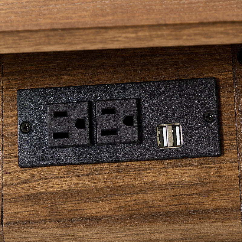 Emilio 3-Drawer Solid Wood Nightstand with USB Charging Port - Modern Bedside Table for Bedroom, Living Room & Office - Perfect for Charging Devices & Storage