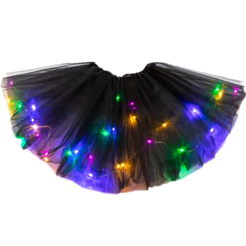 TWINKLEDE LED Light Up Tutu Skirt - Sparkly Tulle Dance Skirt for Women | Glow in The Dark Ballet Party Costume | Perfect for Raves, Dance Performances & Halloween Costumes