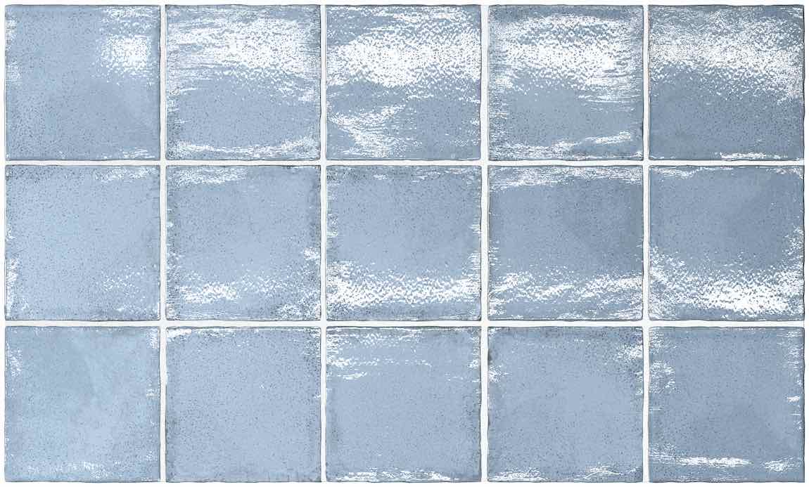 Farmhouse Style 4x4 Inch Blue Ceramic Wall Tile - Perfect for Kitchen Backsplash, Bathroom, and Fireplace Decor
