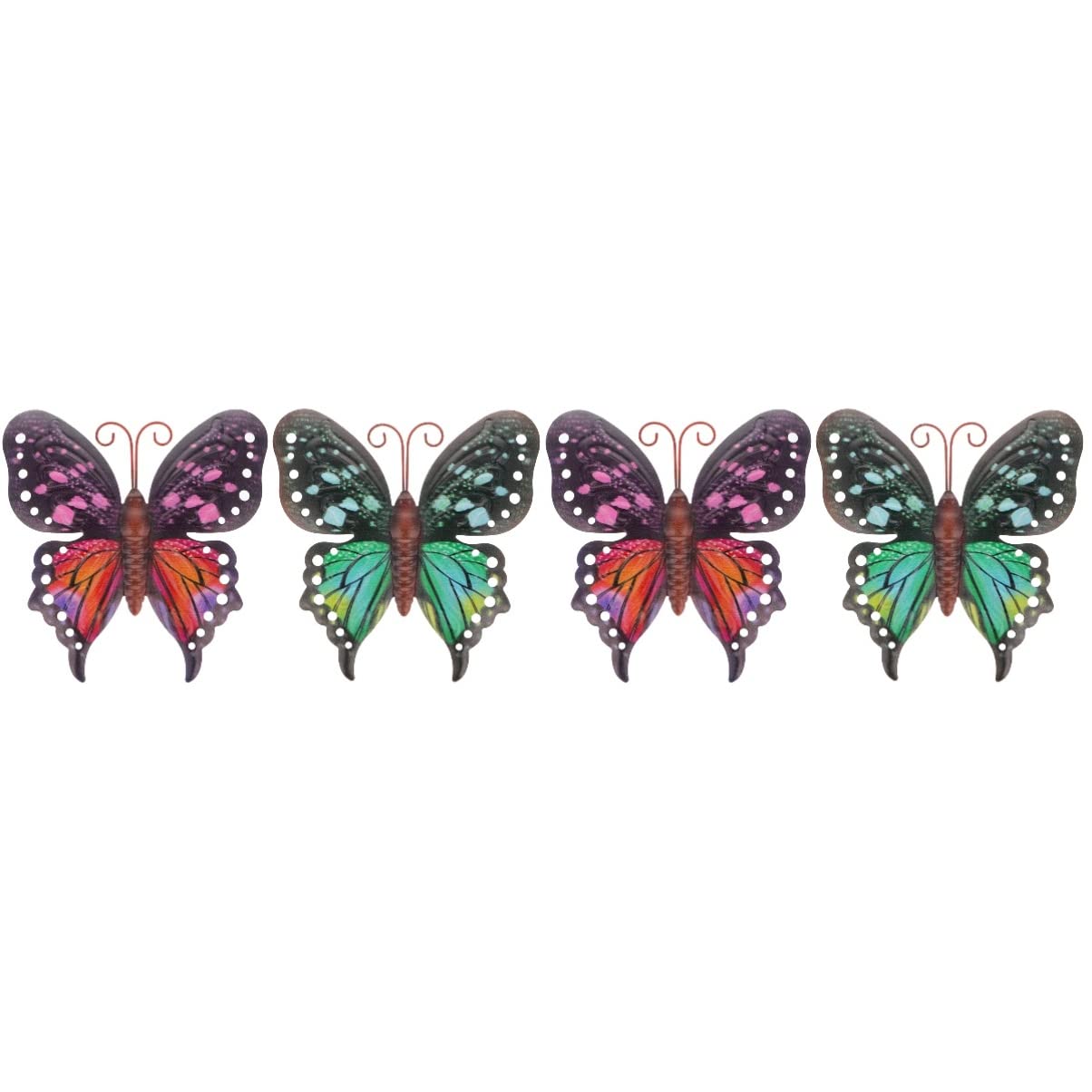 Veemoon 4-Piece Iron Butterfly Wall Decor - Metal Butterfly Sculpture Wall Art for Home & Garden - Elegant Hanging Butterflies for Living Room, Bedroom, or Outdoor Decor