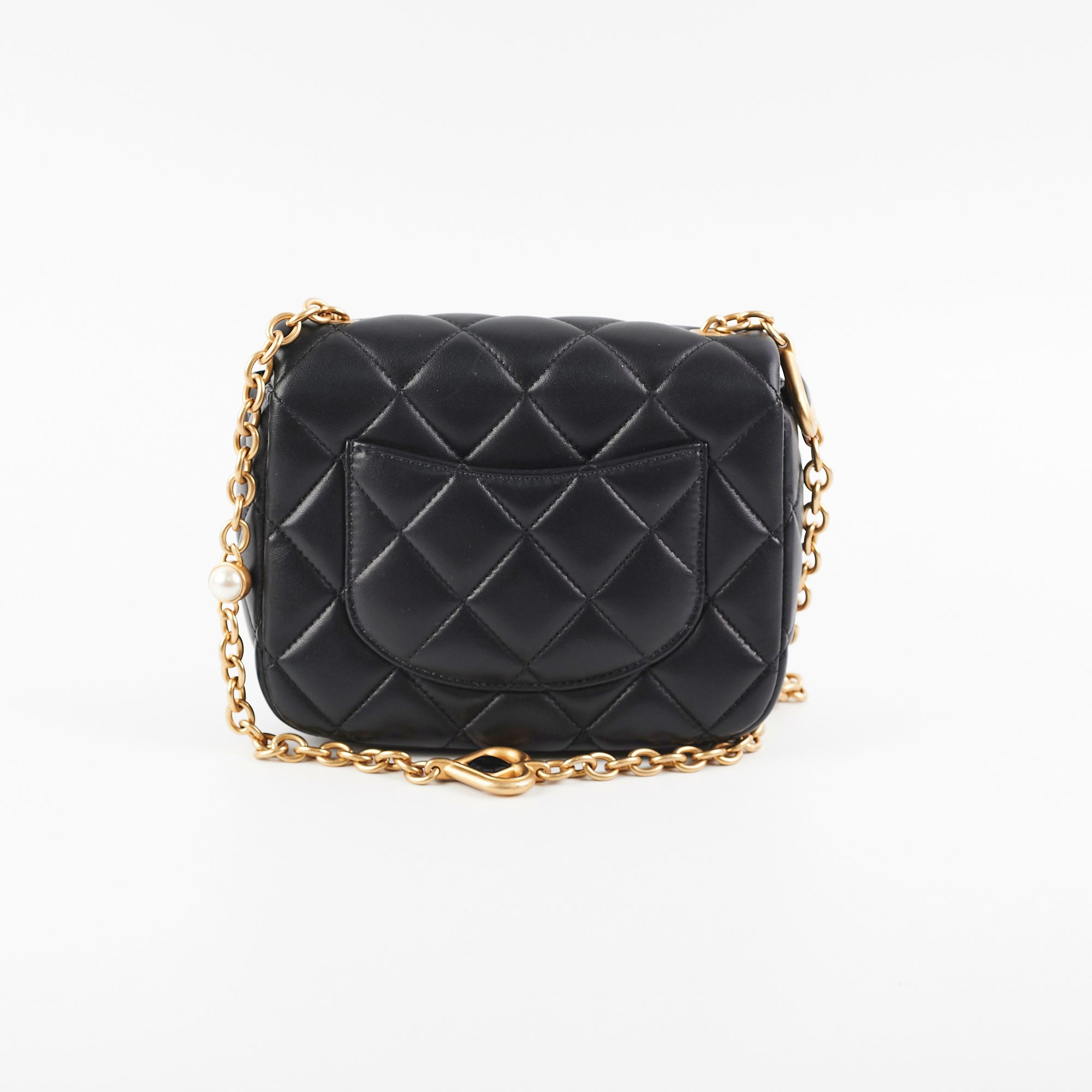 Chanel 23P Mini Square Bag Lambskin Black (Microchip) - Luxury Crossbody Purse for Women, Perfect for Evening Parties & Date Nights