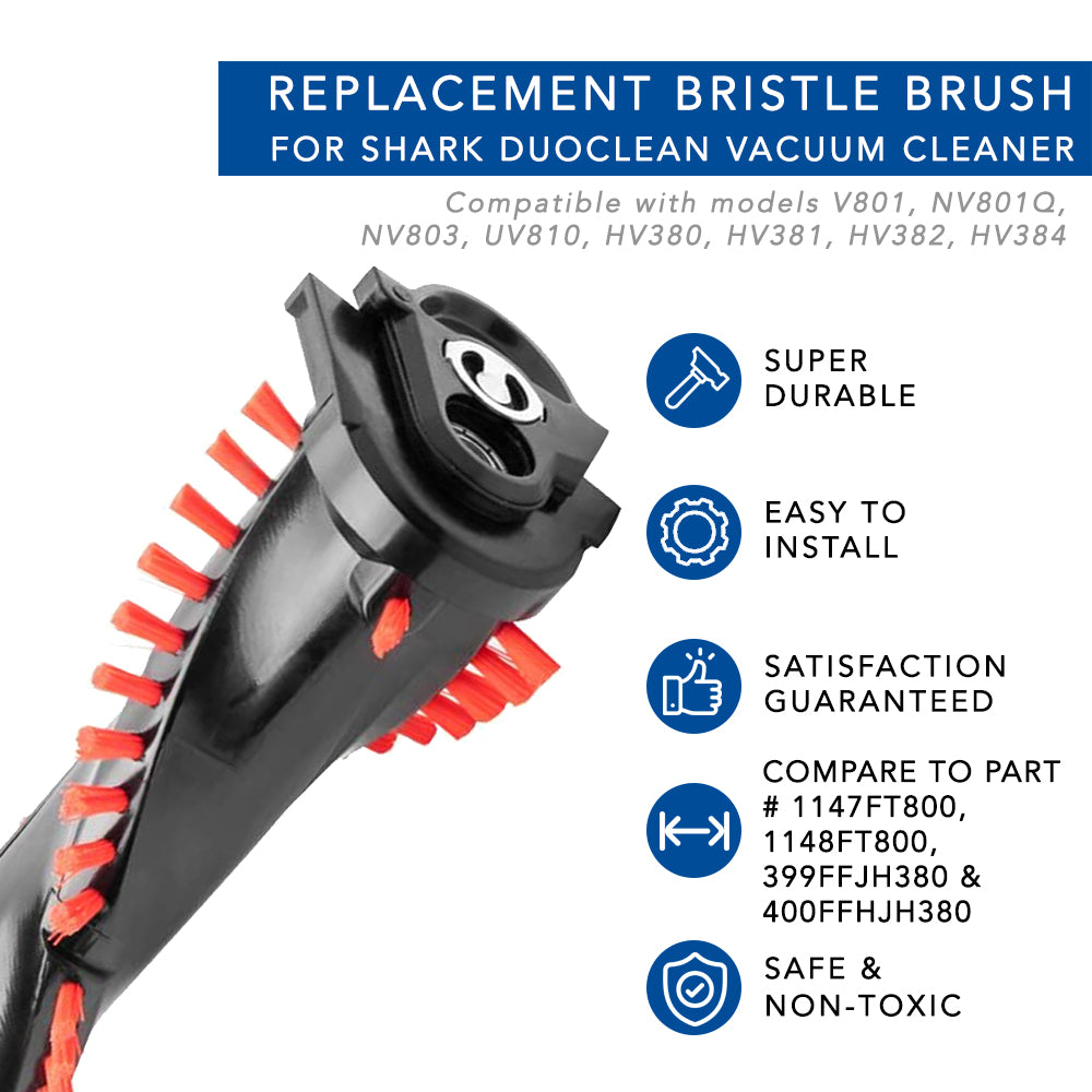 Shark NV800 NV801Q NV803 DuoClean Vacuum Replacement Bristle Brush - Compatible with Shark DuoClean Upright Vacuums for Deep Cleaning Carpets and Hard Floors