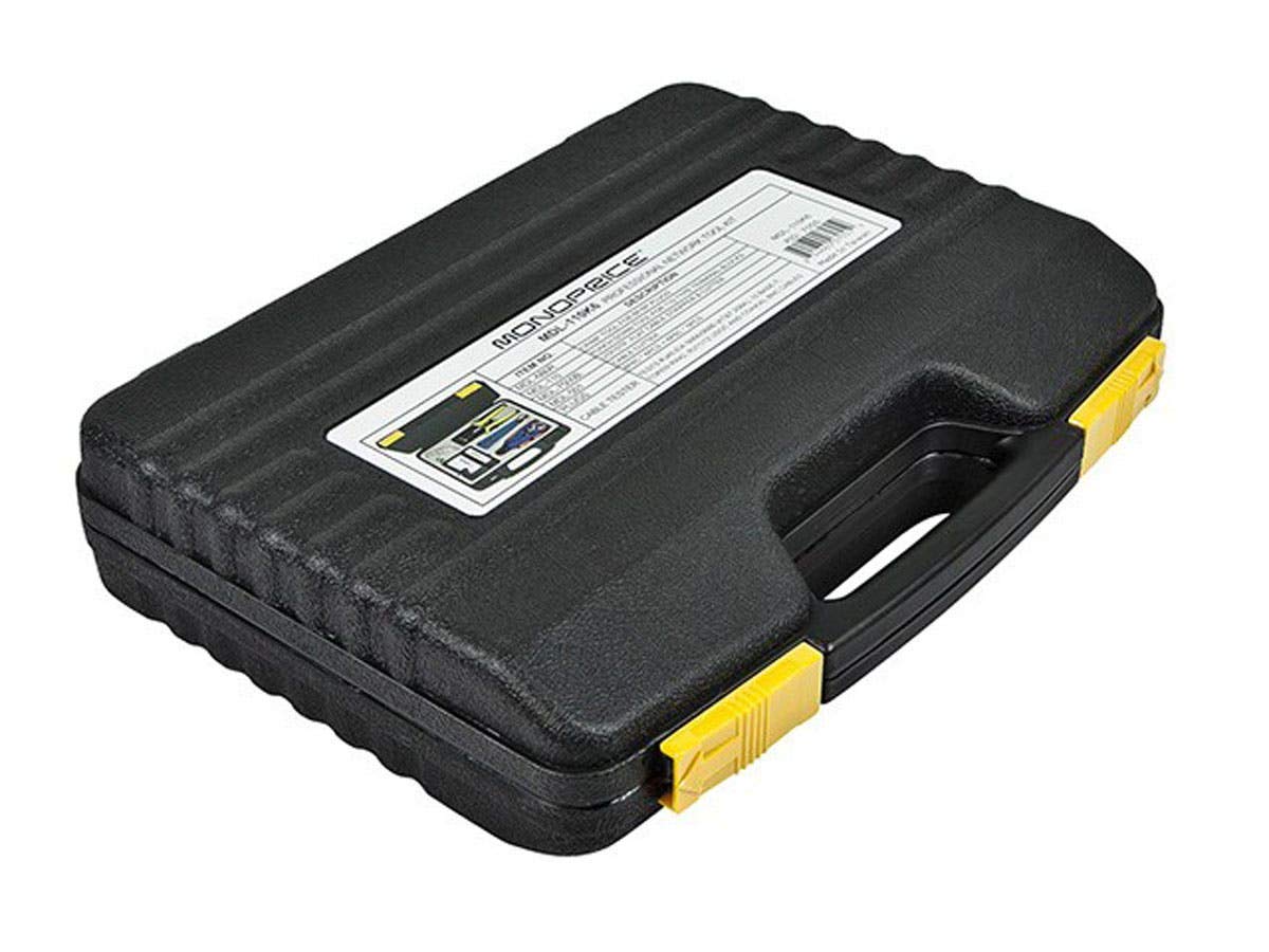 Monoprice Professional Networking Tool Kit - RJ45 Crimp Tool, Punch Down Tool, Cable Cutter & Stripper, Ethernet Plugs, LAN Cable Tester for Network Installation & Repair | Perfect for IT Technicians & Home Networking Setup
