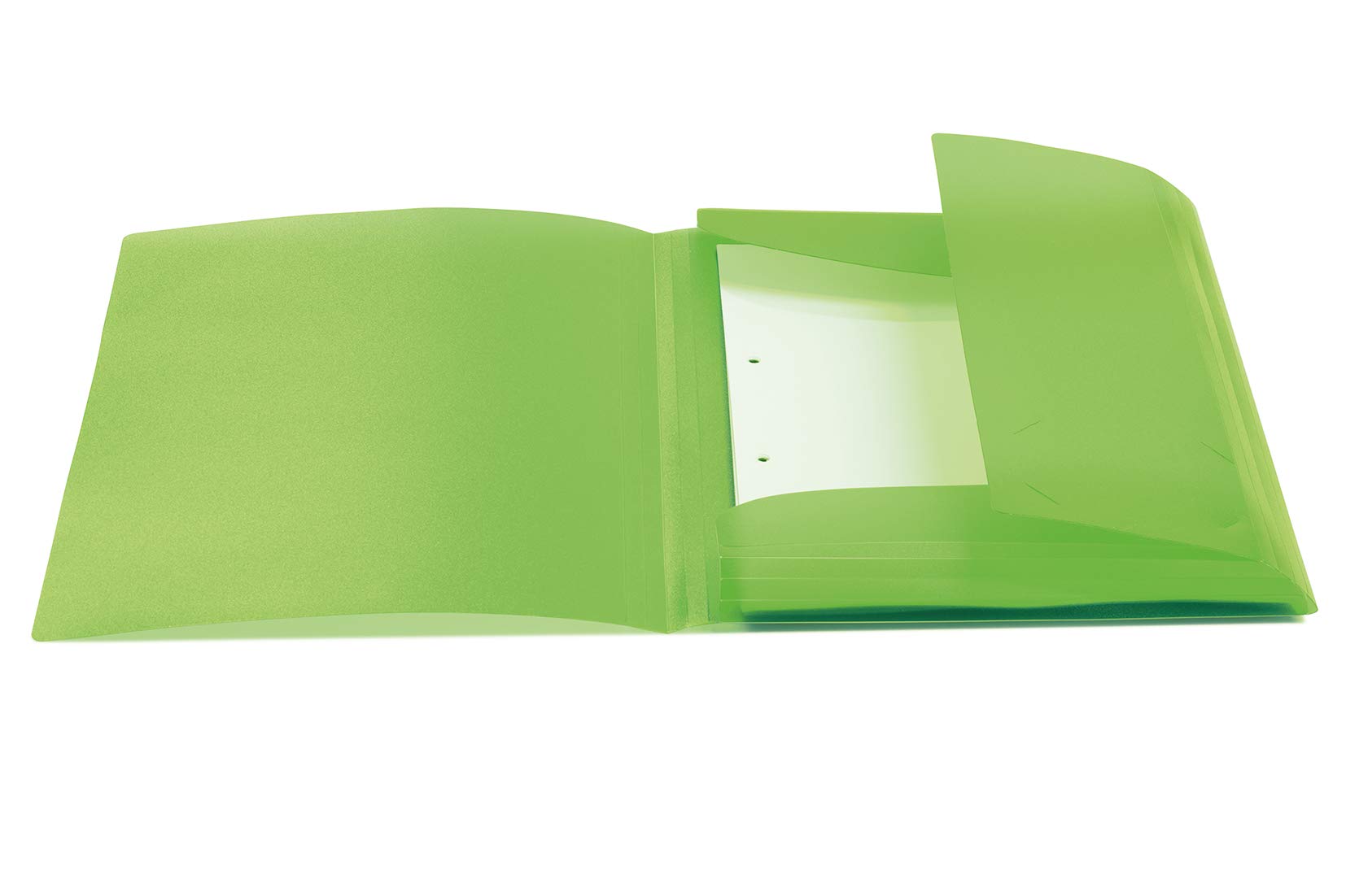 Herma 19508 Translucent A4 Plastic Portfolio Folders - Pack of 3, Light Green School Folders with Inner Flaps & Elastic Band, Durable Kids Folders for Boys & Girls - Perfect for School, Office & Document Organization
