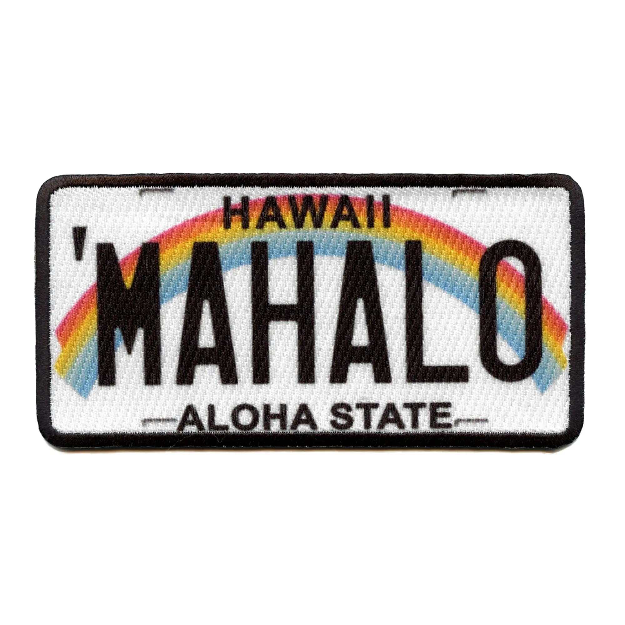 Hawaii Mahalo License Plate Patch - Aloha State Sublimated Iron On for Hats, Jackets & Bags - Perfect for Hawaiian Theme Parties & Souvenirs