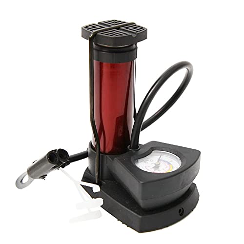 Portable Mini Foot Bike Pump with Pressure Gauge - Compact Air Pump for Bicycles, Motorcycles, Footballs, Basketballs & Balloons | Perfect for Road Trips, Camping & Emergency Tire Inflation