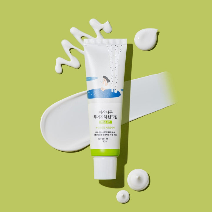 ROUND LAB Birch Mild Up Physical Sunscreen SPF50+ PA++++ 50ml - Gentle Mineral Sunscreen for Sensitive Skin - Daily UV Protection for Face & Body - Perfect for Outdoor Activities & Beach Days