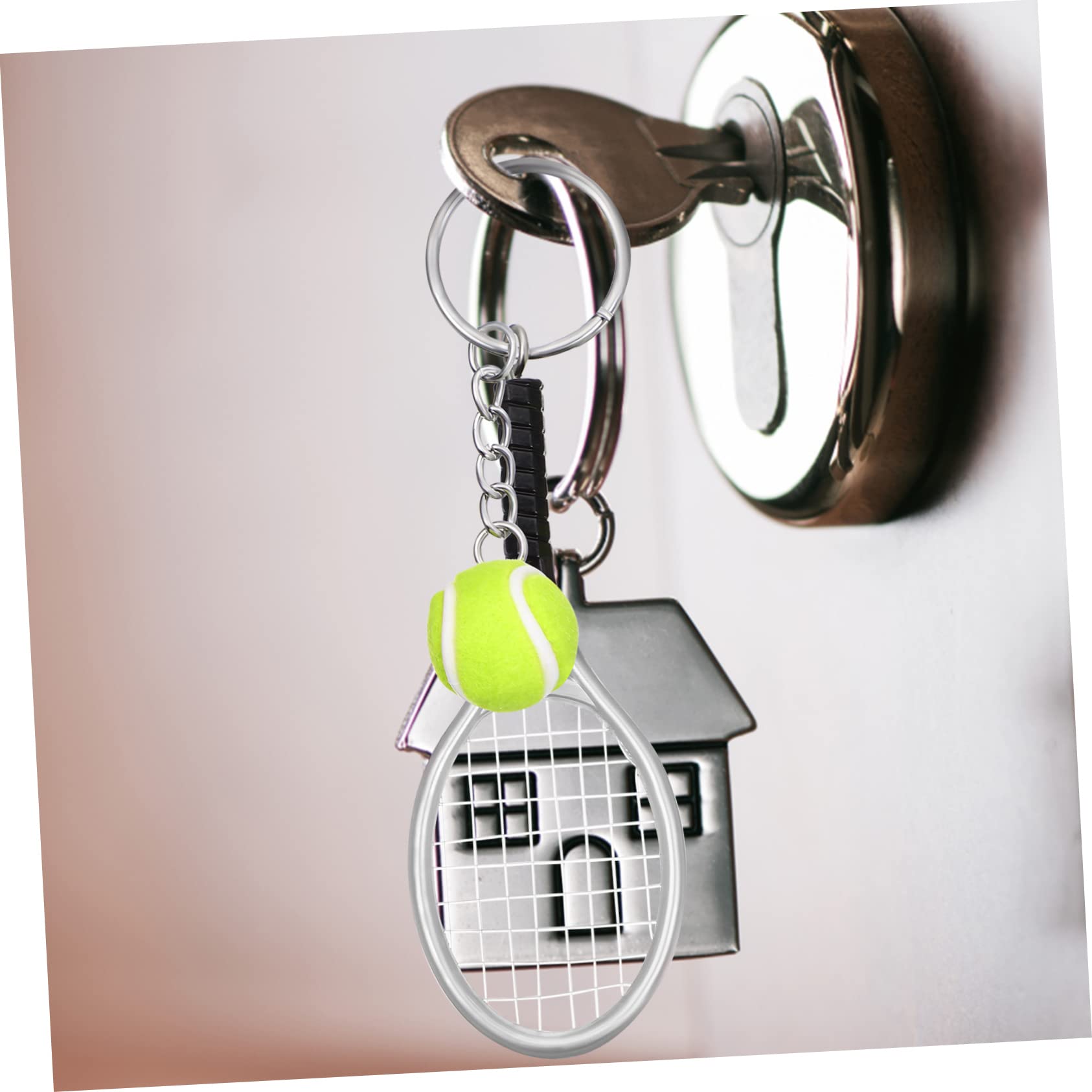 FOYTOKI 48 Pcs Tennis Keychain Set - Athlete Keyring Accessories for Women, Mini Flocking Car Keychains - Perfect for Tennis Lovers, Sports Gifts & Everyday Use