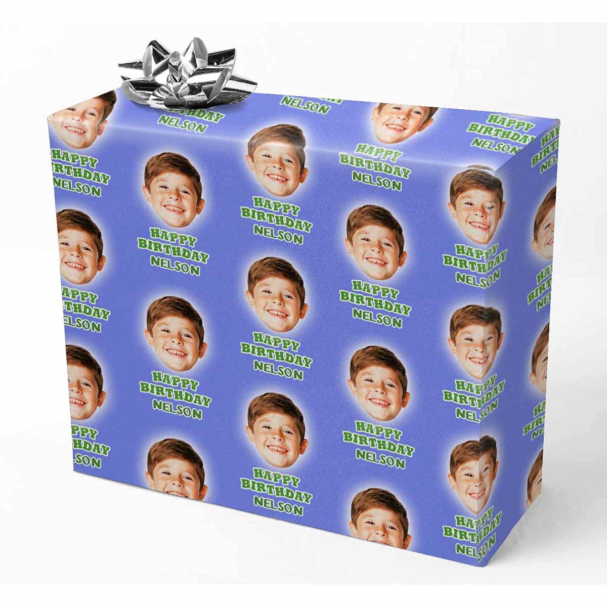 Personalized Birthday Wrapping Paper with Photo & Custom Name - 58