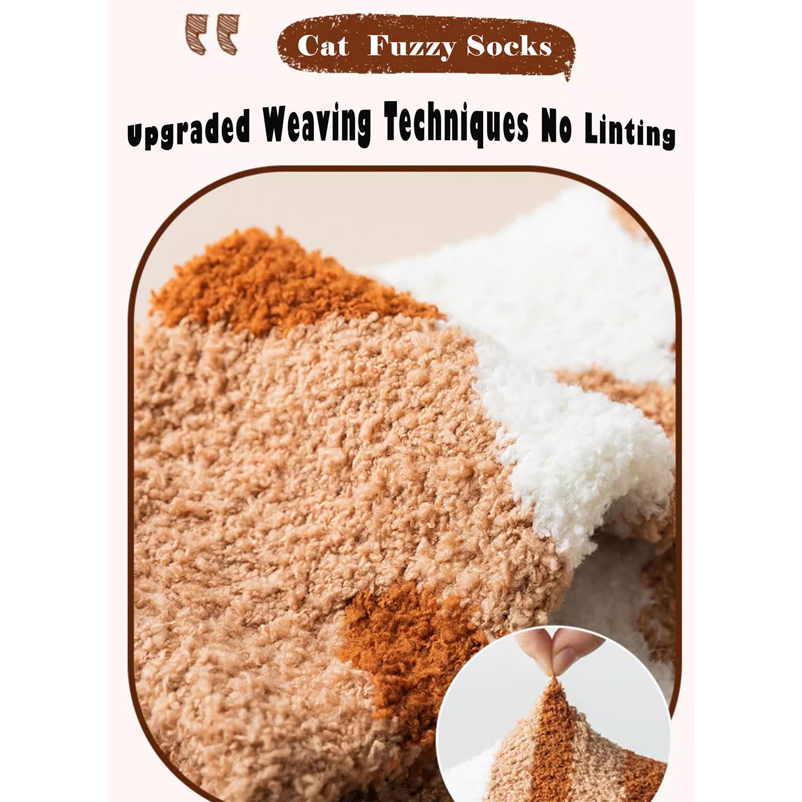 Warm Fuzzy Socks for Women - Cozy Winter Cat Paw Slipper Socks with Non-Slip Grip | Soft Fluffy House Socks with Gift Box | Perfect for Lounge, Sleep & Cold Weather