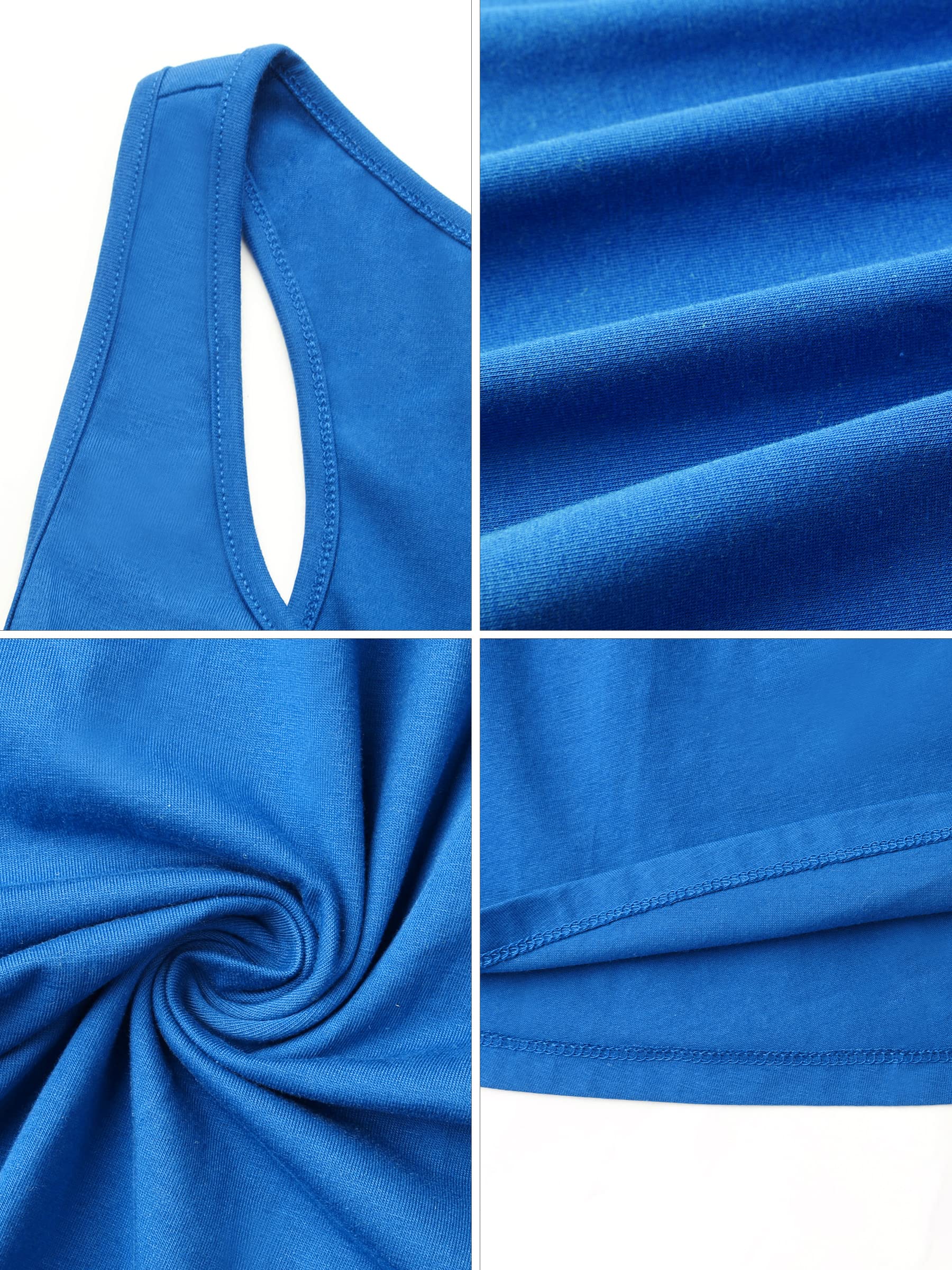 Missufe Women's Sleeveless Racerback Flared Casual Plain Tank Dress - Summer Beachwear, Lounge Wear & Casual Outfit for Women