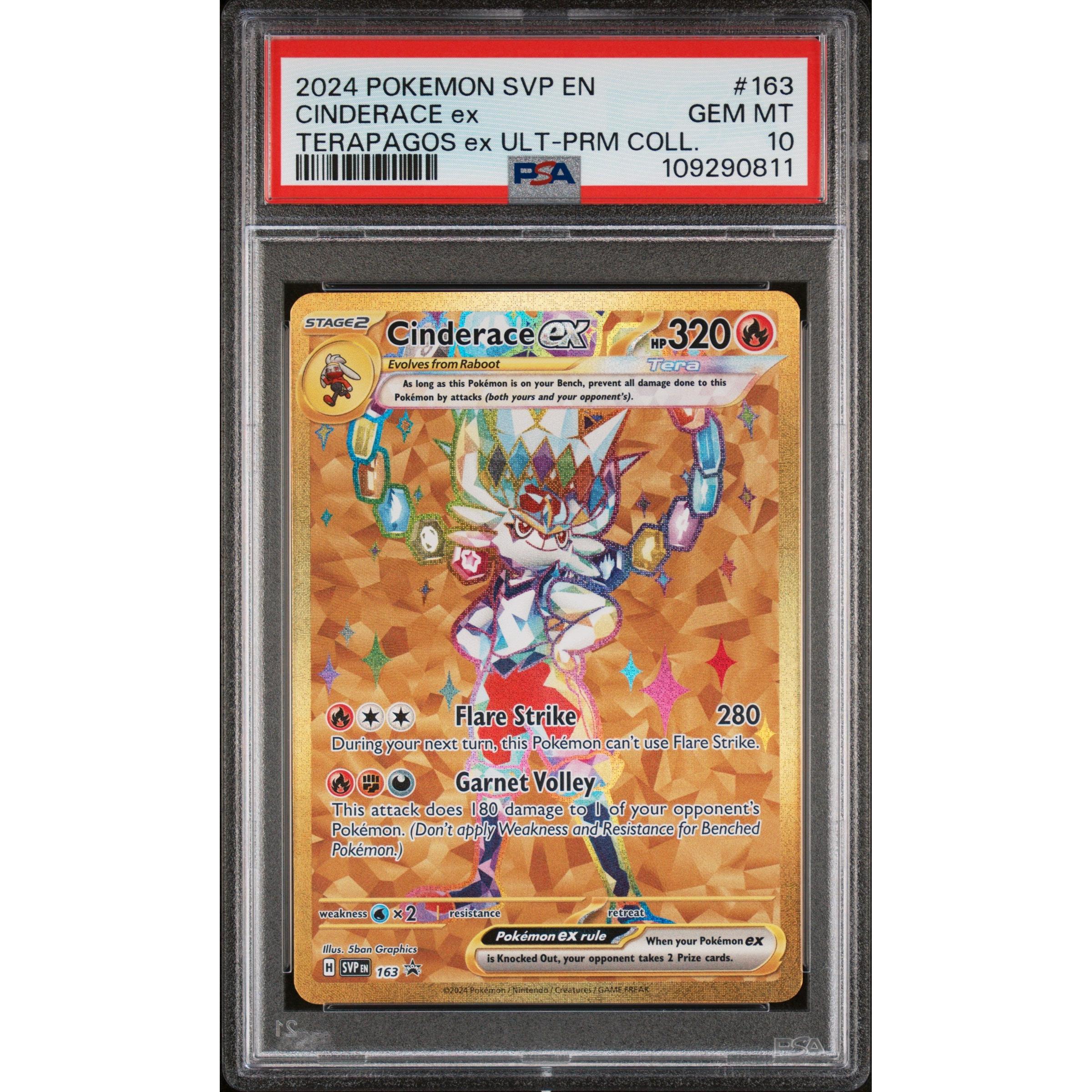 2024 Pokemon Scarlet Violet Promo Cinderace EX Ultra Premium Collection SVP163 PSA 10 - Rare Trading Card for Collectors & Competitive Players